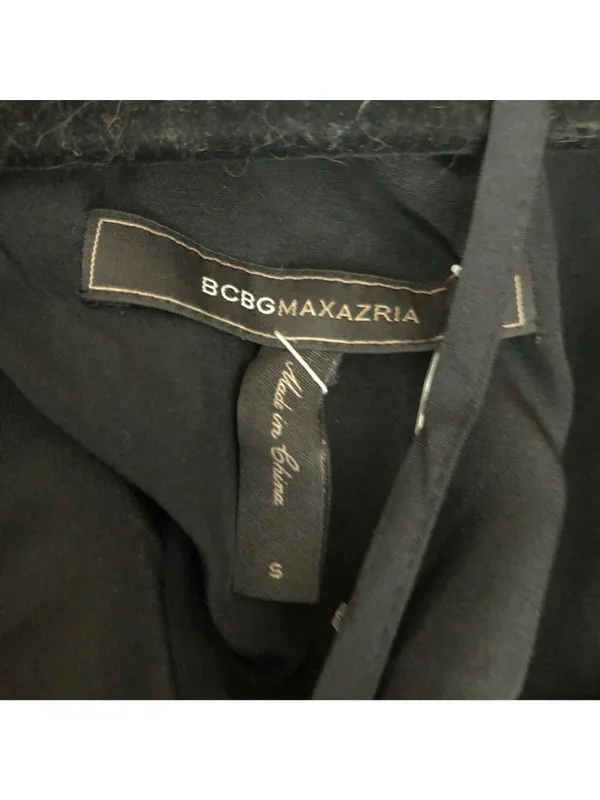 BCBGMAXAZRIA Black Silk Ruffle Halter Top Tie Back Womens Size S - Image 3