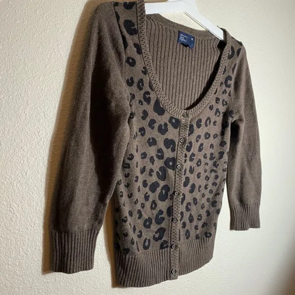 American Eagle Outfitters Animal Print‎ Cardigan Sweater - Image 5