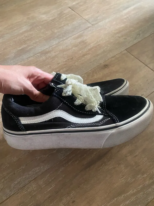 Vans Old Skool Platform sneakers lace shoes women 7.5 - Image 6