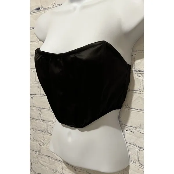 Garage black satin corset zip up back size small - Image 3
