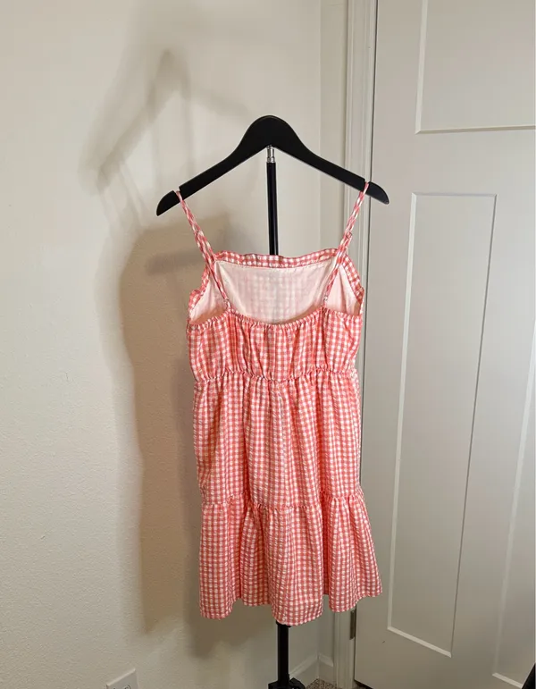 Wild Fable Dress Mini Gingham Pink White XS - Image 4
