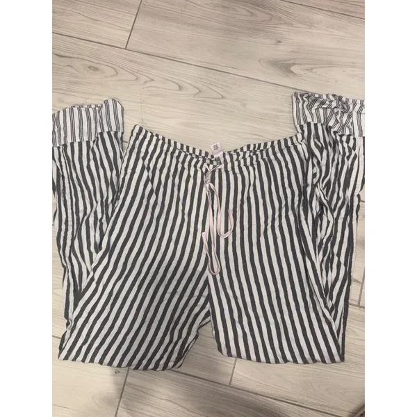 Victoria's Secret Pajama Set Small Navy White Stripe Metallic Shimmer 2pc S - Image 7