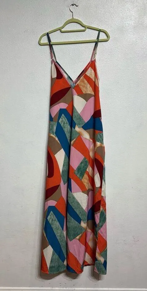 Luukse Multicolor Geometric Wide Leg Jumpsuit Sz M - Image 9