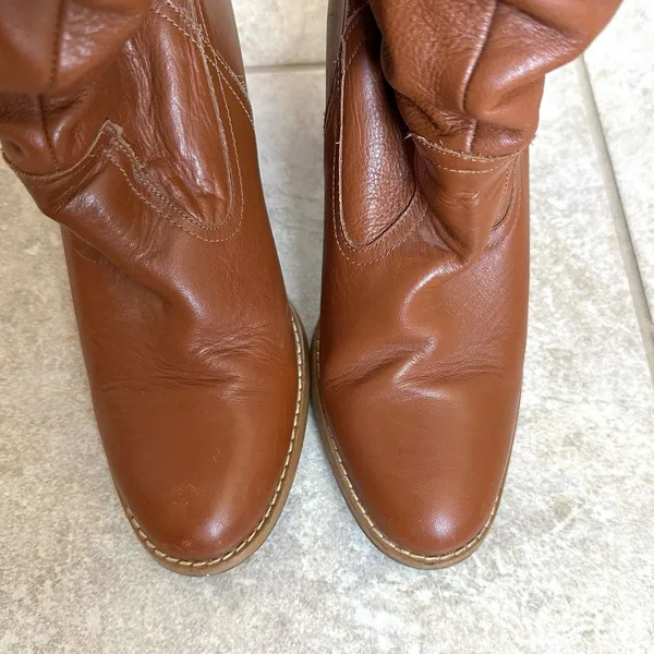 Source Unknown Women’s Over The Knee Fold Over Boots 5 1/2 Brown Slouch Gypsy Pirate Boho - Image 3