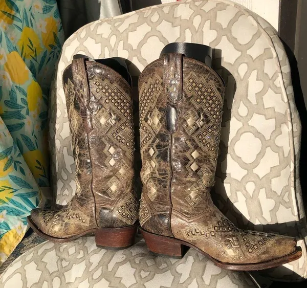 Golden Guns Studded Rhinestones Western 5664 Cowboy Boots 8 - Image 5