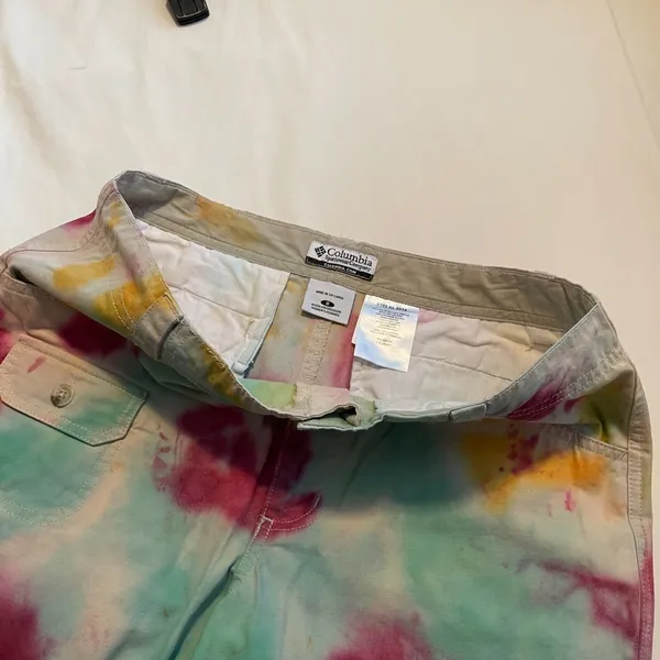 Columbia Sportswear Size 8 Womens Tie Dye Tye Pants‎ Slacks Straight Khaki - Image 4