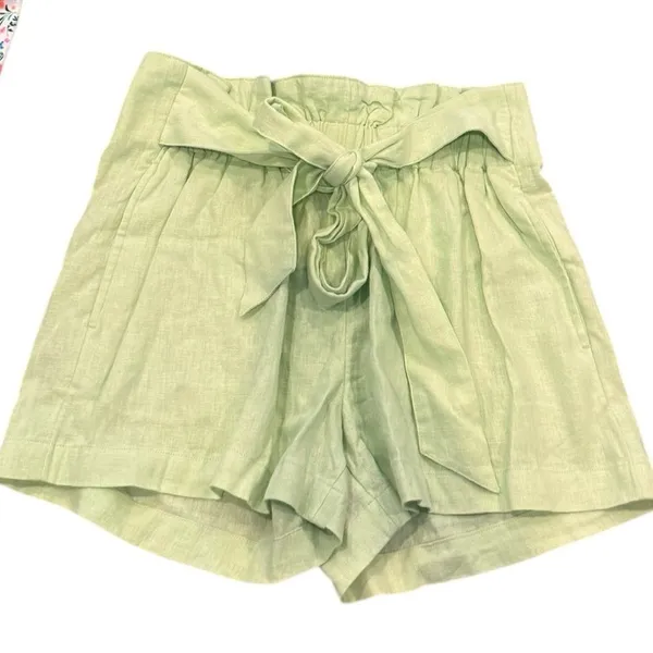 Abercrombie & Fitch Women Linen-Blend Pull-On Belted Shorts S NWT - Image 2