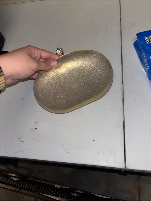 Gold Jeweled Oval Evening Clutch - Image 3