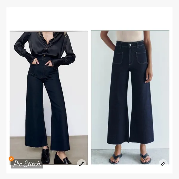 Zara Marine Straight Patch Pocket High Rise Jeans - Image 2