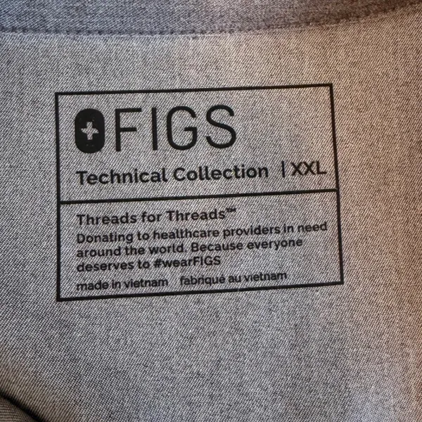 FIGS Rafaela Oversized Scrub Top XXL Heather Grey Technical Collection WXXSW1003 - Image 6