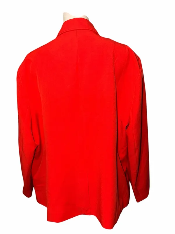 NWT $158 Express Bright Red Orange Size 3X Plus Single Button Hourglass Blazer - Image 4