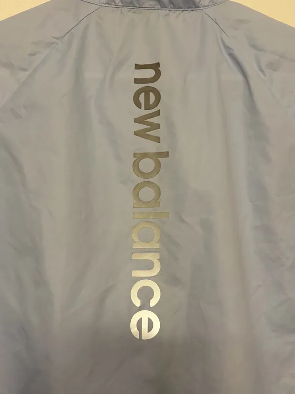 New Balance Full Zip Running Windbreaker Jacket Light Blue - Image 3