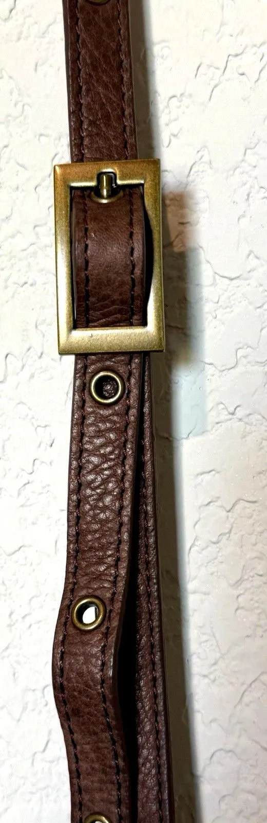 Vintage Eddie Bauer Brown Pebbled Leather East West Crossbody Bag Y2K Boho Purse - Image 4