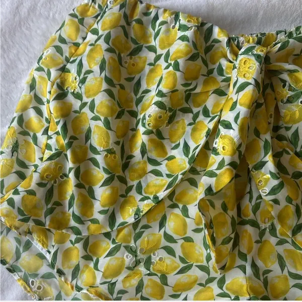 Gianni Bini Womens Harper Tie Front Elastic Waist Eyelet Lemon Print Shorts - Image 3