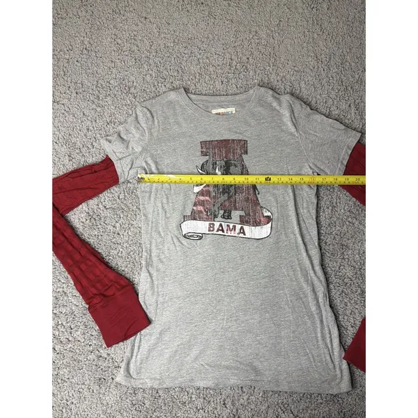 Pressbox Alabama Crimson Tide Women Size XL Shirt Gray Red Long Sleeve - Image 5