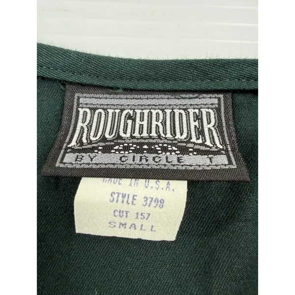 Roughrider‎ Circle T Vintage Southwestern Tapestry Vest Green Red Small 3798 - Image 2