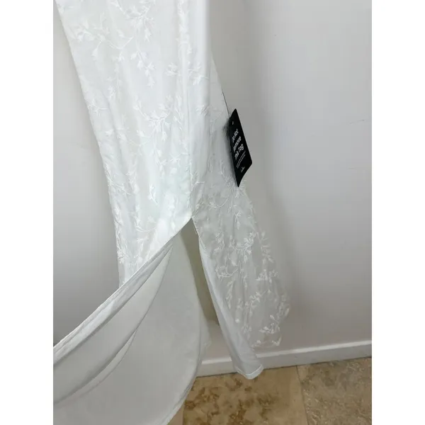 Lulus Blossoming with Charm White Embroidered Tie-Back Midi Dress XL NWT - Image 9