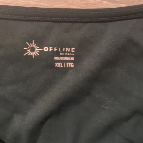 Aerie Offline Real Me Green Long Sleeve Cinch Crop Top Size XXL - Image 2