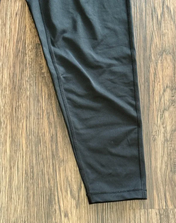 Nike Black Dri-Fit Performance Logo Waistband Leggings Black White Size Large - Image 4