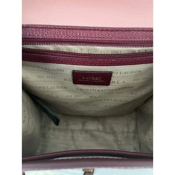 Lauren Ralph Lauren Millbrook in Merlot Leather Crossbody - Image 6