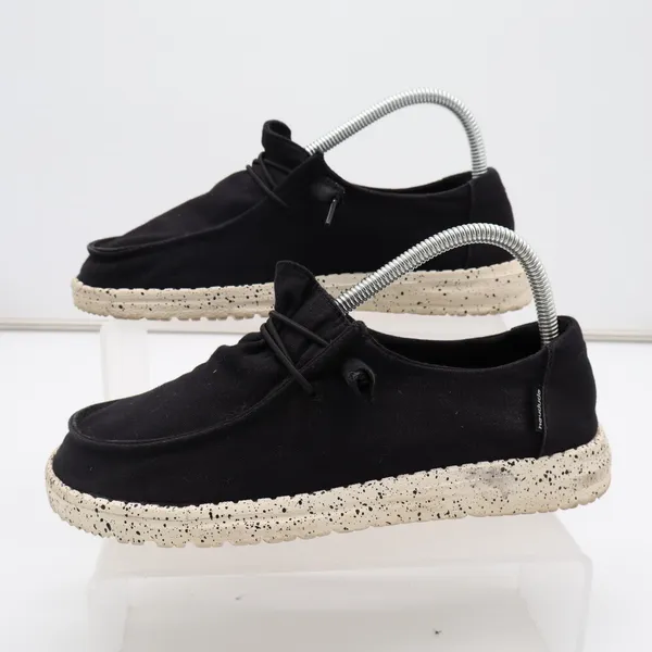 Hey Dude Wendy Womens US 7 Black White Moc Toe Slip On Casual Shoes - Image 5