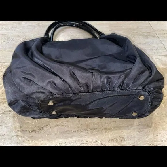 Kate Spade Baxter‎ Stevie Black Nylon Leather Satchel Handbag - Image 3