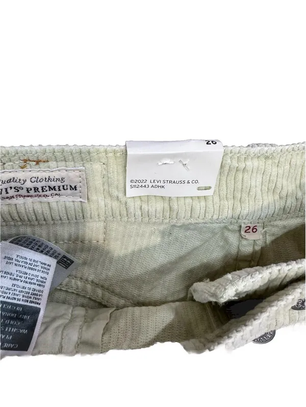 (RFB2) Levis Fresh Premium Corduroy Mini Skirt Size 26 Cream/Sage NWT Button Fly - Image 6