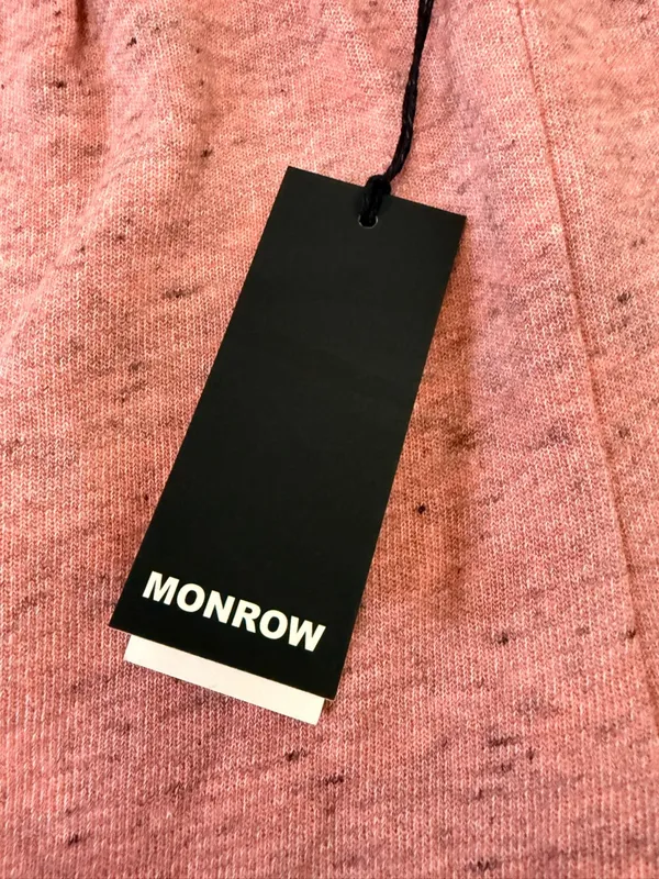 NWT MONROW Original Fleece Ultimate Shorts Pink Heather Made in USA Pull On S - Image 3