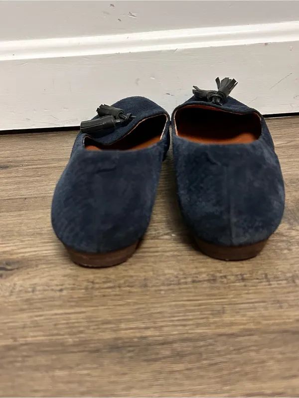 Madewell| Navy Suede Tassel Loafers Classic Slip-On sz 7 - Image 4