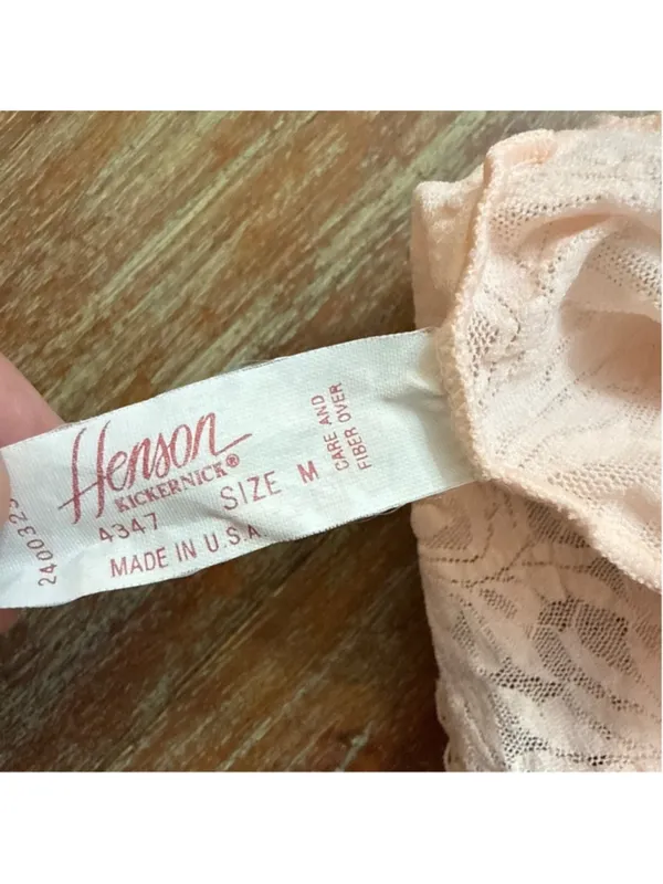 Henson Kickernick Pink Lace Camisole Made in USA Medium - Image 5