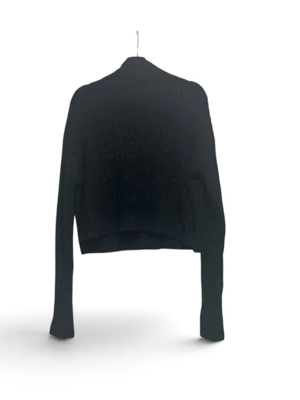 Frank And Oak Black Ribbed Cropped Wool Blend Sweater – Size Medium - Image 3
