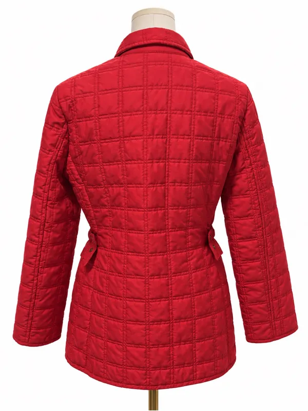 Brooks Brothers Women’s Size 8 Red Quilted Plaid Lined Barn Jacket Coat - Image 3