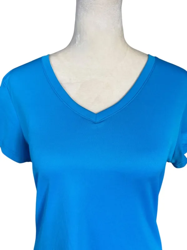 Sterling Performance women's blue short sleeve v-neck t-shirt size large - Image 5