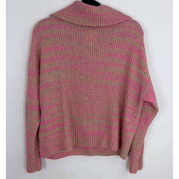 Aerie Quarter Zip Sweater Lip Gloss Oversized Preppy Pullover‎ Pink Size XS - Image 5