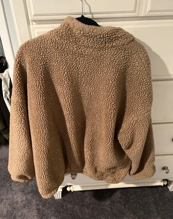 Teddy Bear Fuzzy Jacket Brown Size L - Image 2