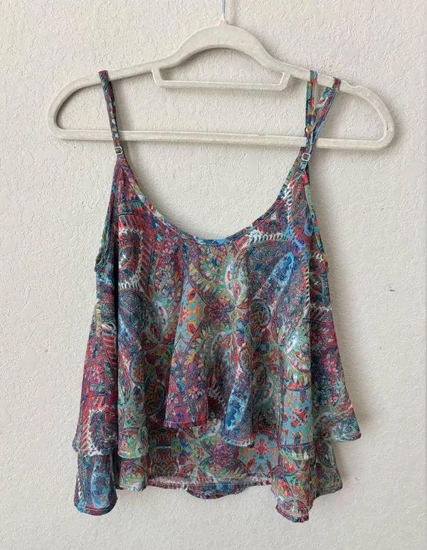 Show Me Your Mumu Ruffle Tank in Great Barrier Reef size Medium - Image 2