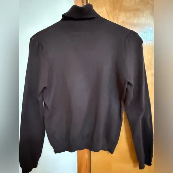 Elegant Chocolate Brown Turtleneck Sweater - Image 2