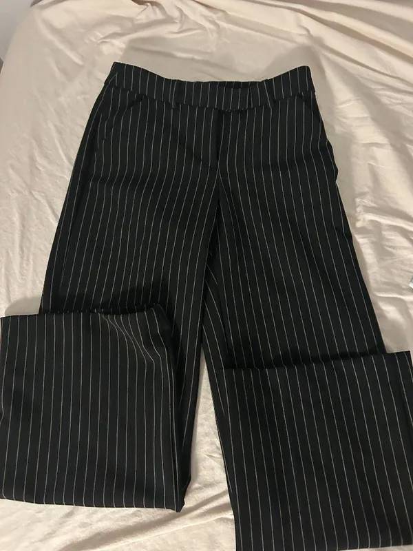 EXPRESS Editor Studio Stretch Twill Mid Rise Pinstripe Trouser Pant - Image 3