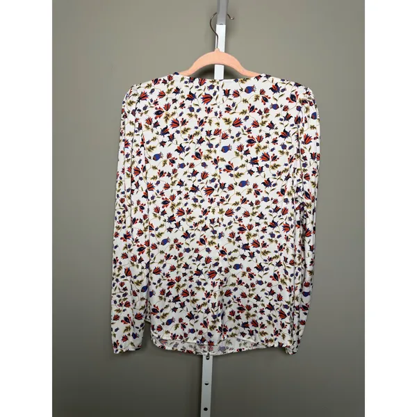 Banana Republic Floral V-Neck Blouse Romantic Boho Cottagecore L Long‎ Sleeve - Image 8