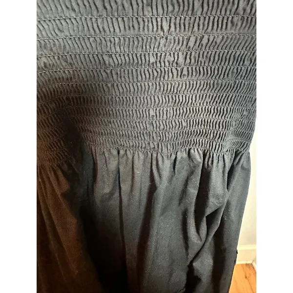Hill House Home The Ellie Nap Dress Black Smocked Ruffle Tiered Midi Small - Image 2