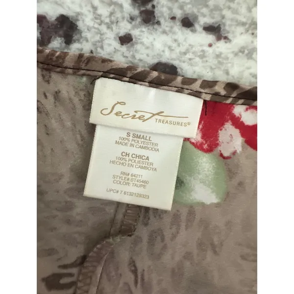 vintage Secret Treasures y2k leopard and rose satin slip dress S Small - Image 3
