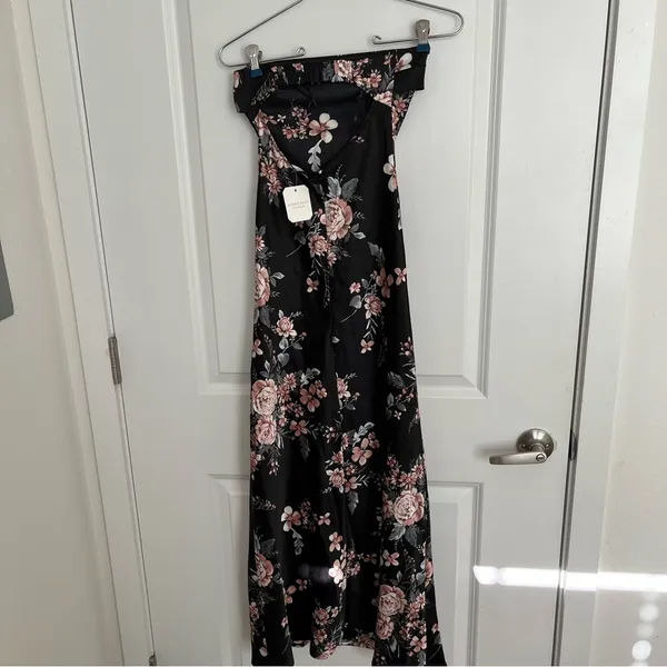 Altar’d State Black Floral Strapless Maxi Dress Size XXS NWT - Image 6