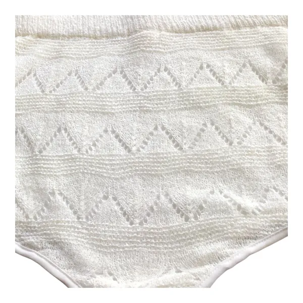 POL White Textured Knit Bloomer Shorts Medium High Waist Boho Cottagecore - Image 4