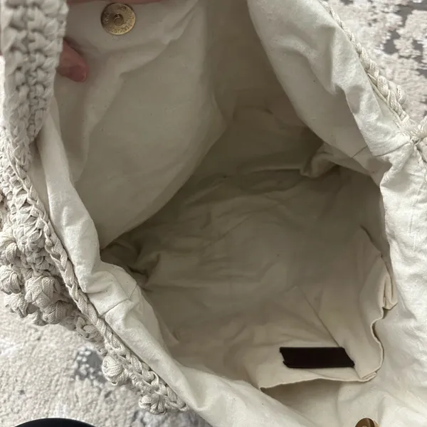 Zara Beige Knit Shoulder Bag - Image 3