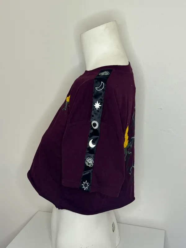 Zumiez Empyre Kipsy Yellow Rose Burgundy Crop T-Shirt - Image 2