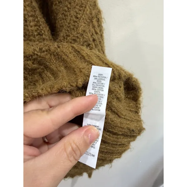 OFFLINE by Aerie Women Brown Chunky Knit Hooded Sweater Size M 9798599940 - Image 4