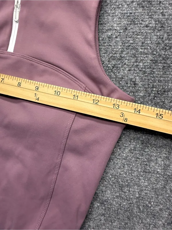 Gold Hinge Woman’s XS Sleeveless purple Zip-Front Active Top built in bra - Image 2