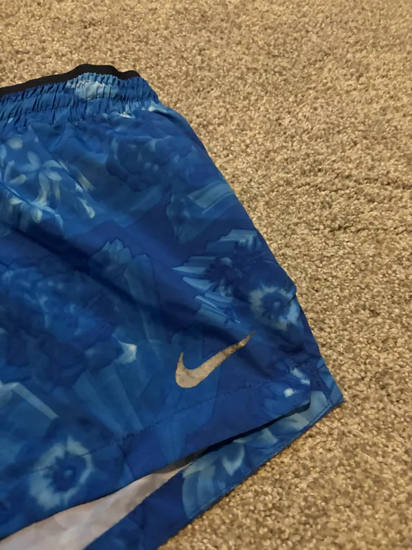 Blue Floral Running Shorts - Image 2