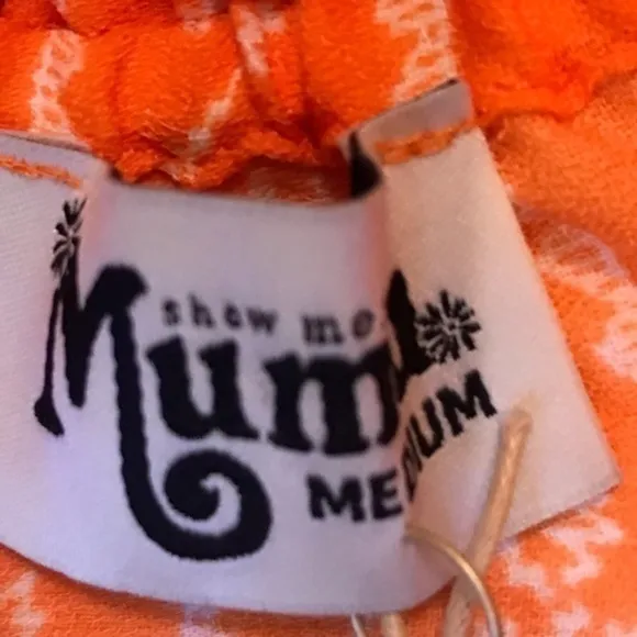 Show Me Your MuMu Orange White Woodstock Tassel Tunic Printed‎ Top Size Med - Image 7