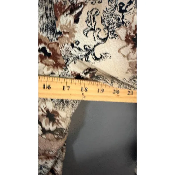 Apostrophe Vintage Y2k‎ Floral Mesh Top Brown Lace Fairy Whimsical Bell Sleeve L - Image 6
